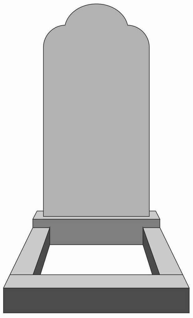 Стандартный вертикальный памятник ромашка.