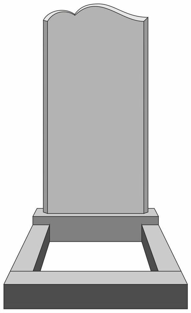 Вертикальный №8 с фацетом. Стандартный вертикальный памятник с двойной волной и фацетом.