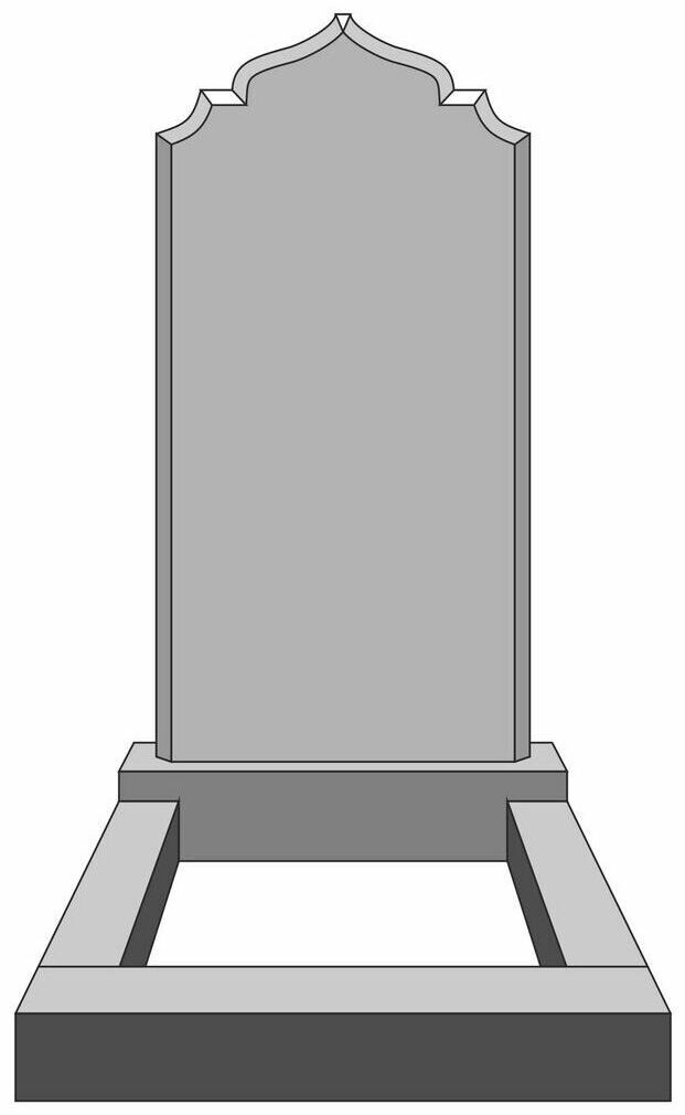 Стандартный вертикальный памятник в мусульманском стиле с фацетом.