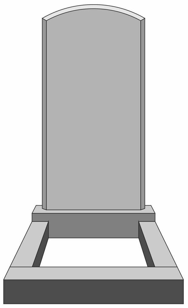 Стандартный памятник со скруглением и фацетом