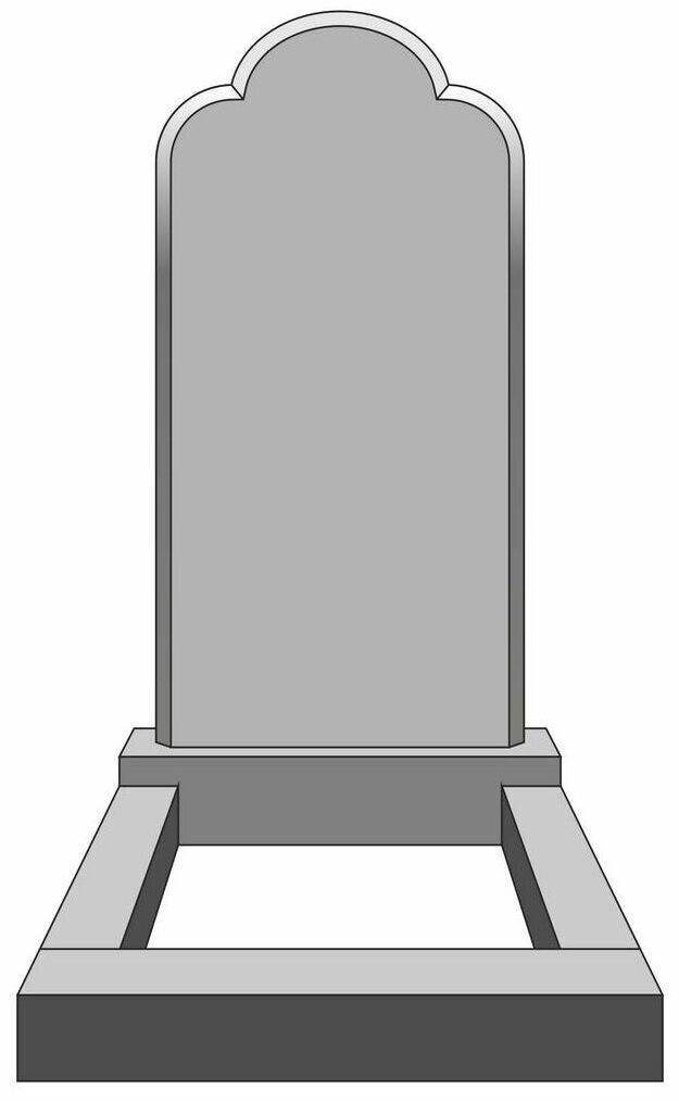 Вертикальный №9 с фацетом. Стандартный вертикальный памятник с тройным скруглением.