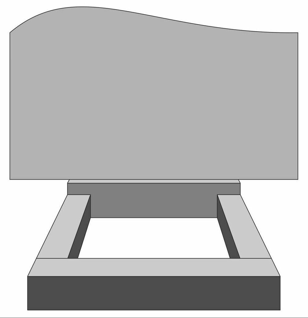 Стандартный горизонтальный памятник с волной.