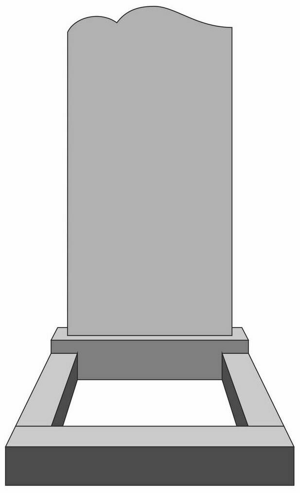 Стандартный вертикальный памятник с двойной волной.