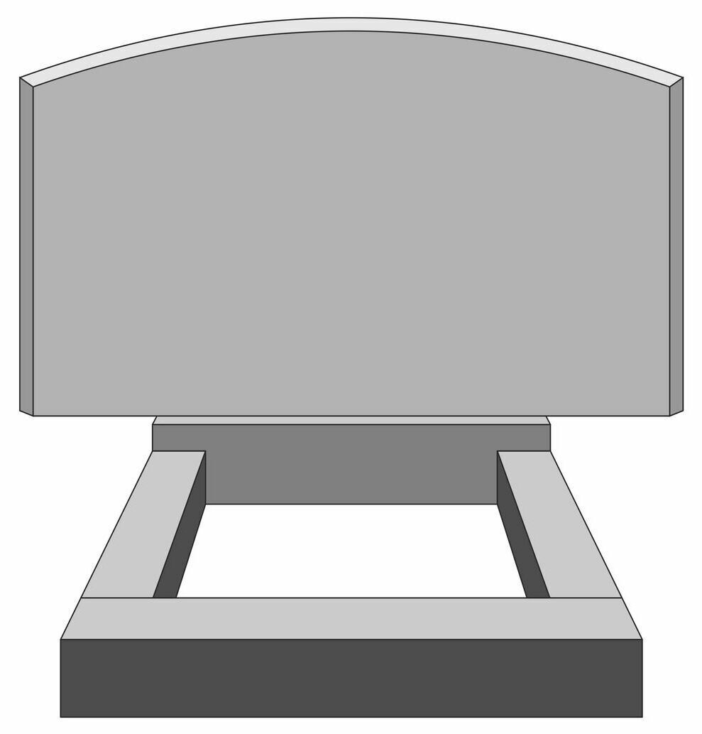 Стандартный горизонтальный памятник о скруглением и фацетом.